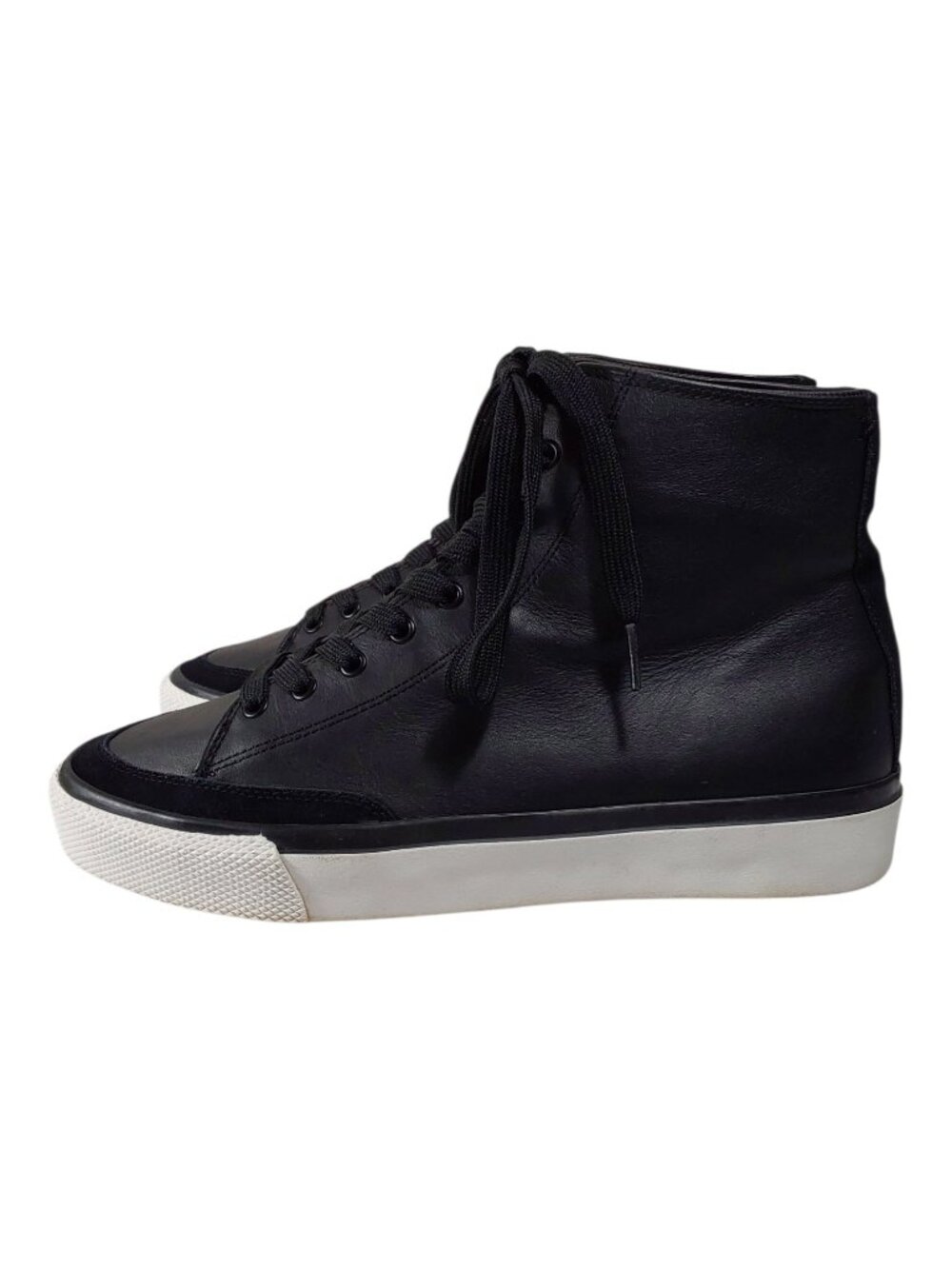 rag & bone RB Army Black Leather High Top Sneakers Women's Luxury/Edgy - 41 (10) - Picture 3 of 12